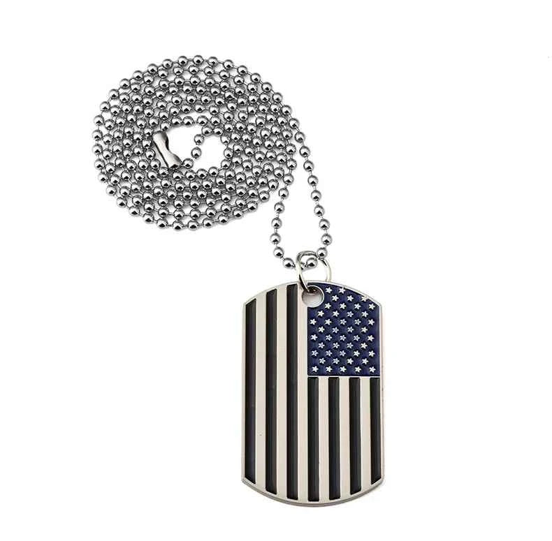 Military Style Flag Pendant Necklace - Durable Design Necklaces