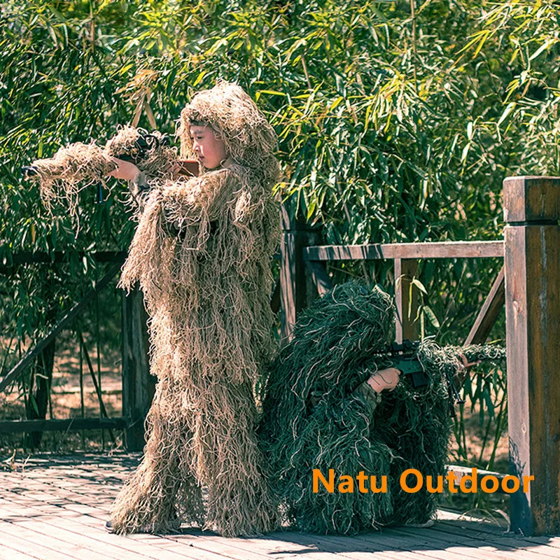 Adult and Kids Tactical Camouflage Ghillie Suit Camouflage Suit