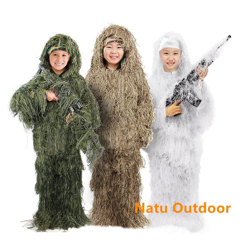 Adult and Kids Tactical Camouflage Ghillie Suit Camouflage Suit