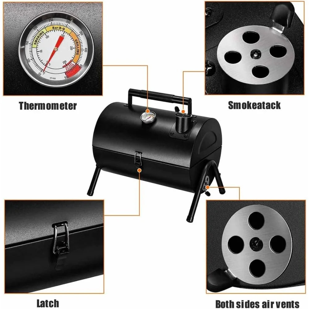 Portable Charcoal Grill with Thermometer Grill