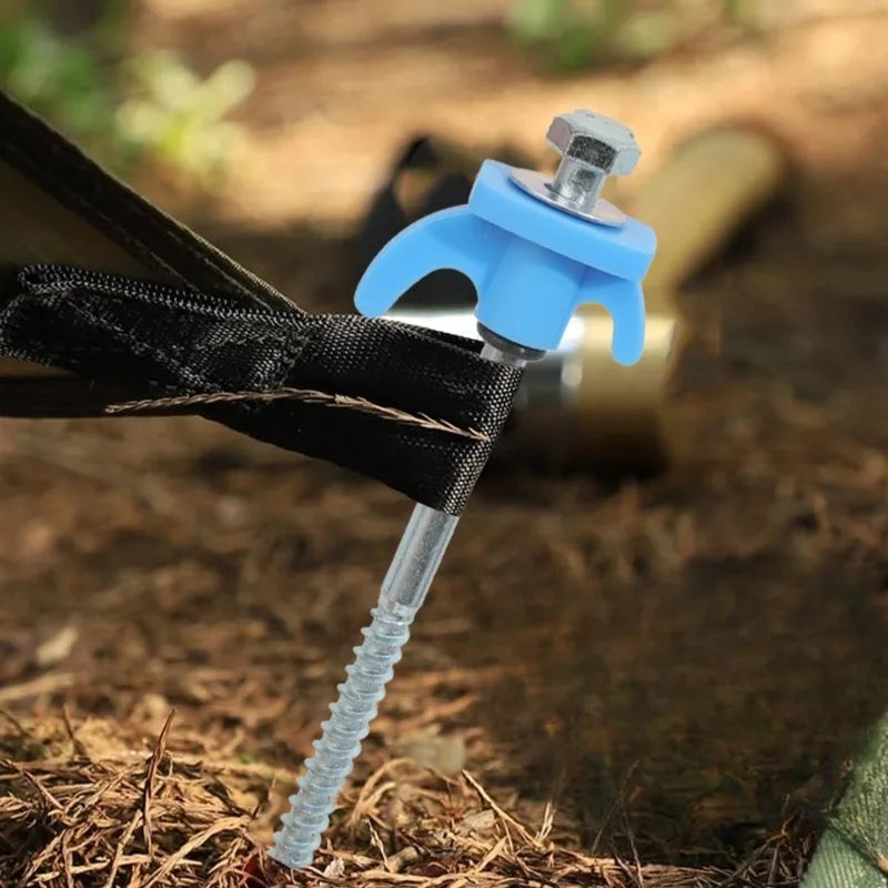 Military-Outdoors Screw Anchor Tent Stakes - 2-10 Pcs Pack Hammer