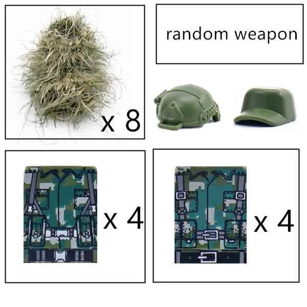 6pcs Army Special Forces Soldier Figure Toys 97-99-ghillie Toys