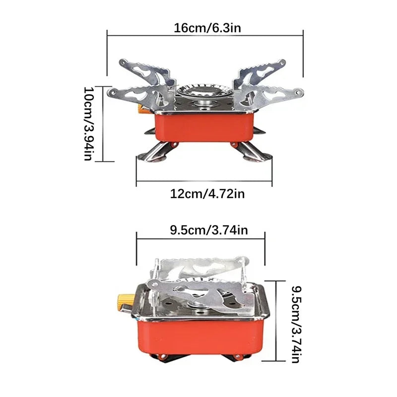 Military-Outdoors Small Square Gas Stove for Camping Stove