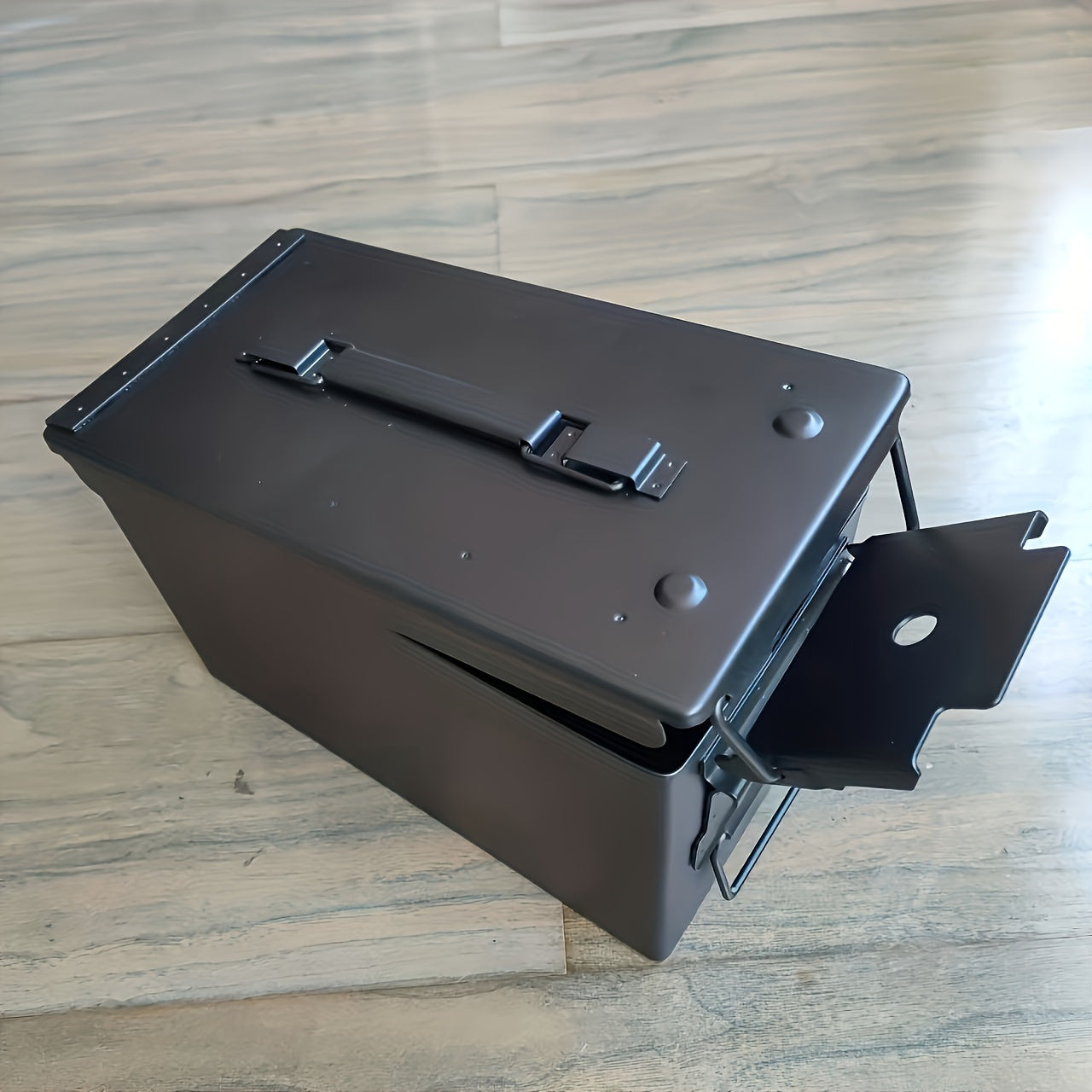 Military Outdoors metal storage box with lock heavy duty olive drab ammo can style container