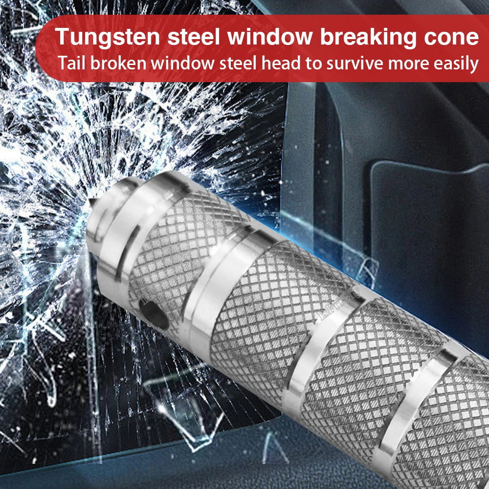 folding military shovel tungsten steel window breaking cone with knurled handle shattering car window
