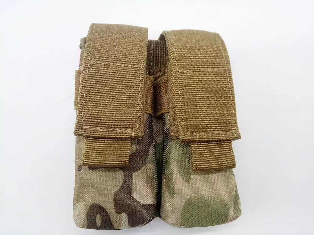 Military-Outdoors.com camo pouch designed as a 9mm magazine holder with dual compartments and secure straps