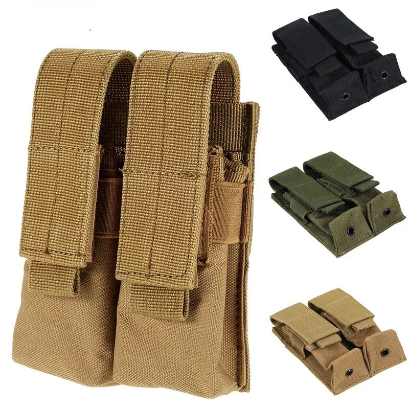 Military-Outdoors.com 9mm magazine holder pouch in tan black olive green with secure flap closures