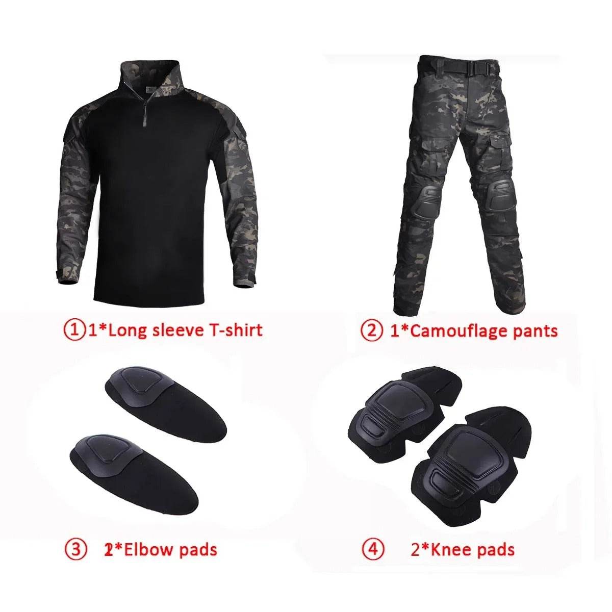 Military-Outdoors Tactical Suit with Protective Pads - Military-Outdoors.com