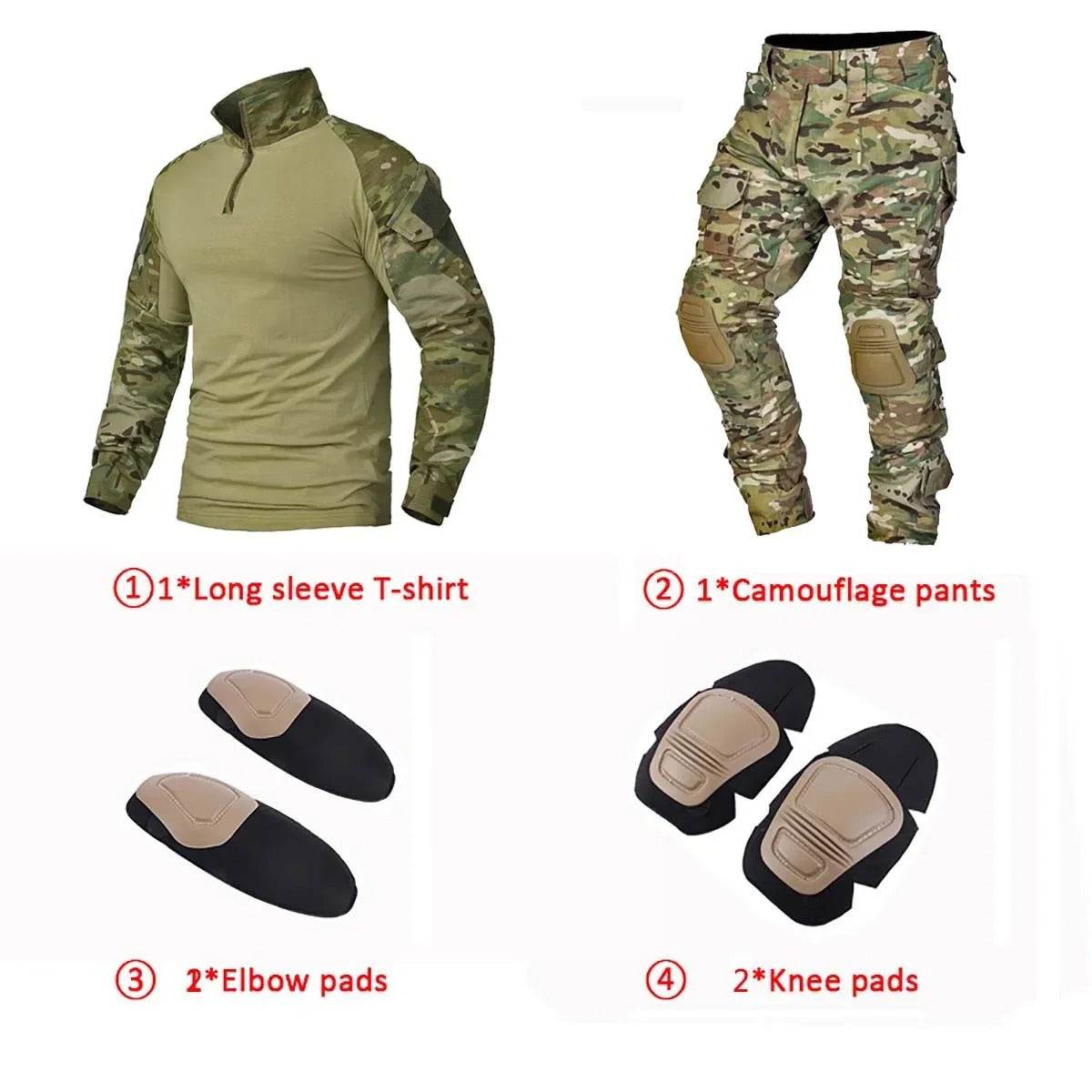 Military-Outdoors Tactical Suit with Protective Pads - Military-Outdoors.com