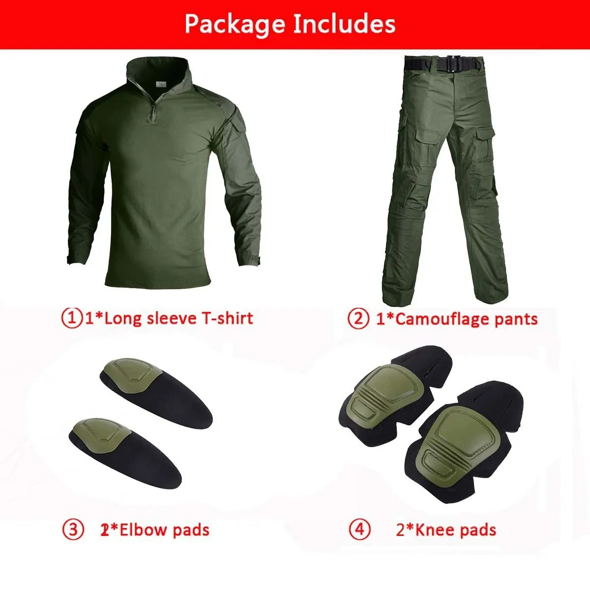 Military-Outdoors Tactical Suit with Protective Pads Military-Outdoors.com