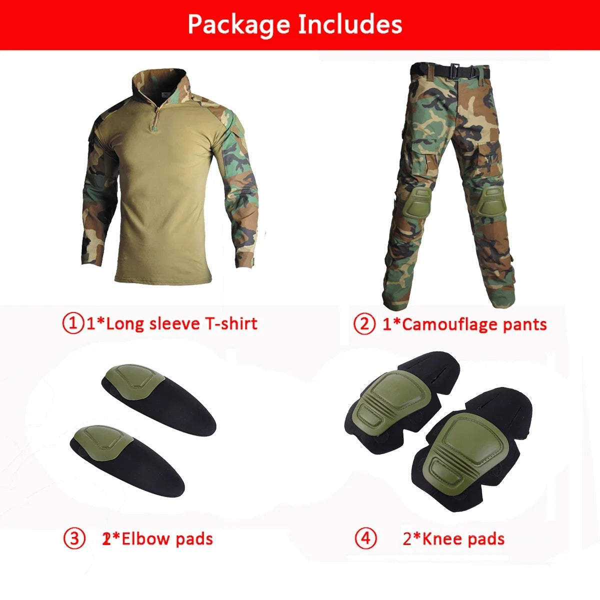 Military-Outdoors Tactical Suit with Protective Pads Military-Outdoors.com