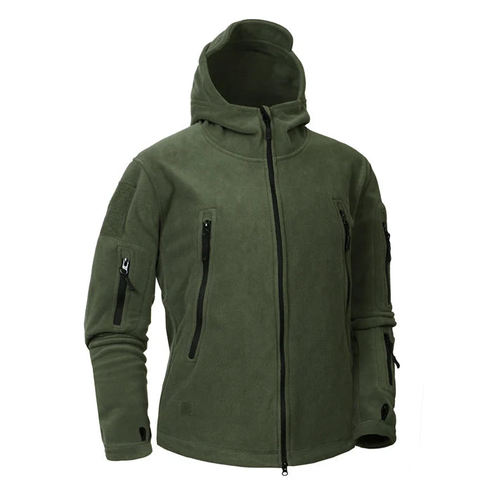 Military Fleece Warm Camouflage Mens Hoodie OD Jacket