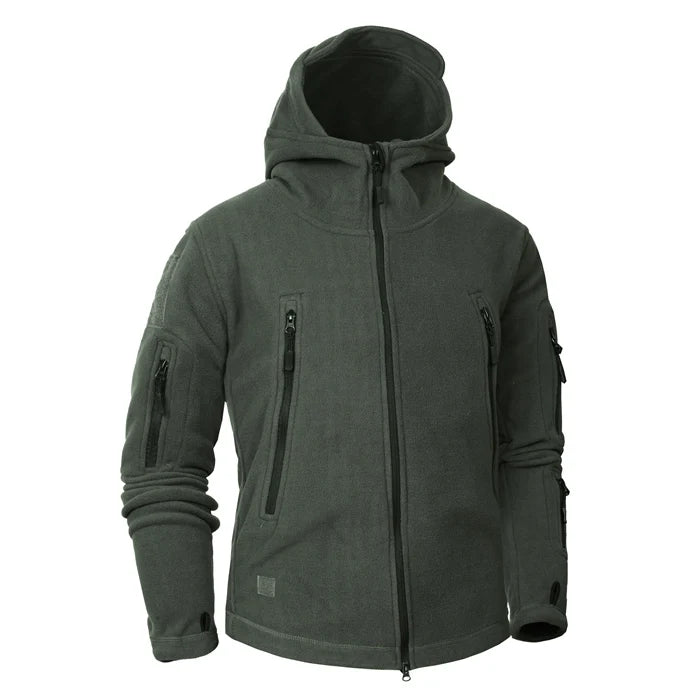 Military Fleece Warm Camouflage Mens Hoodie Gray Jacket