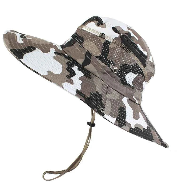 Camouflage Military Hat - Durable Outdoor Gear B Khaki Head 54 to 59cm Hat