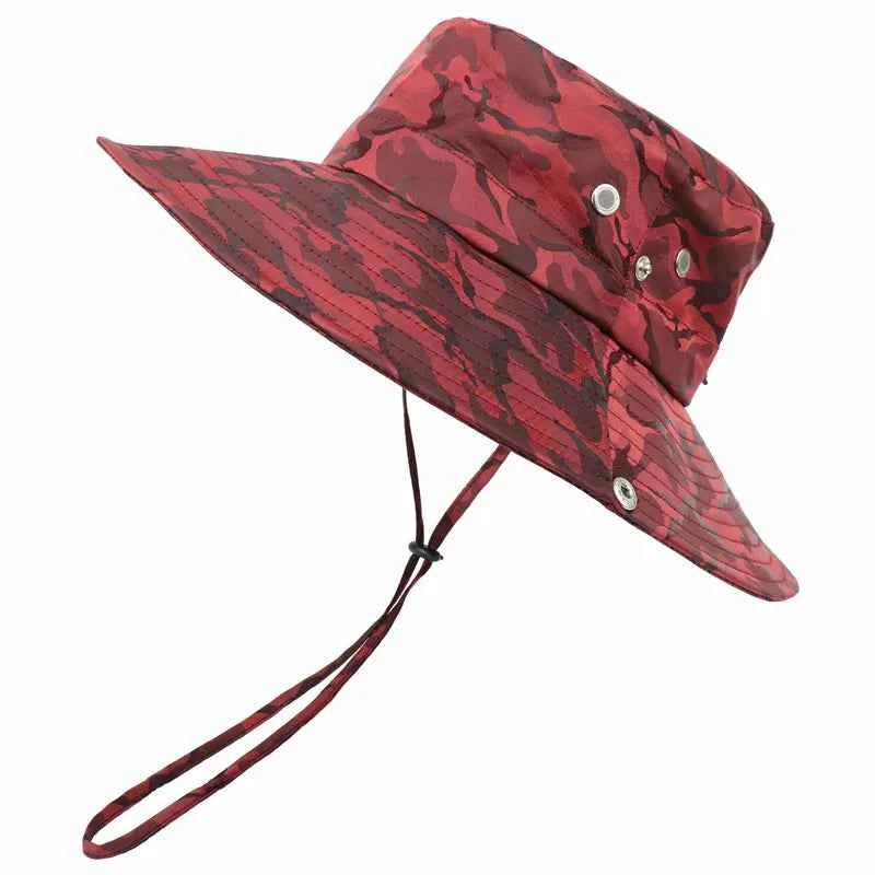 Camouflage Military Hat - Durable Outdoor Gear Red Head 54 to 59cm Hat