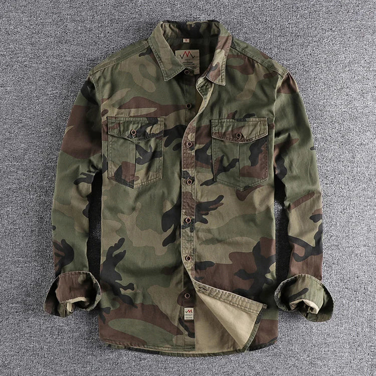 Camouflage US Army Long-Sleeved Shirt Camo CHINA Shirt