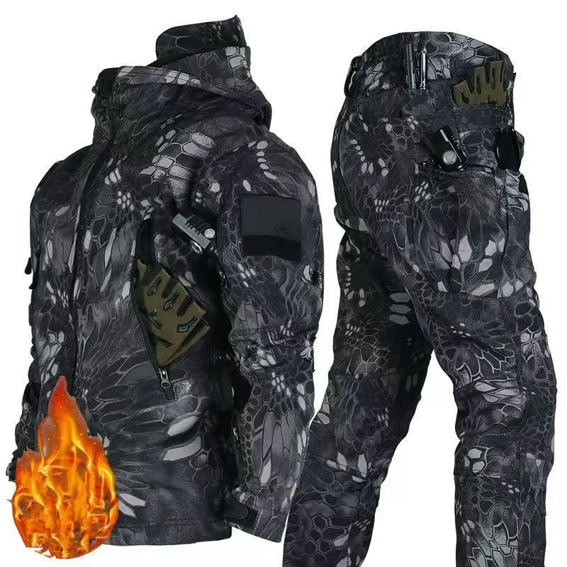 Military-Outdoors.com tactical winter suit waterproof in camo pattern with jacket and pants set