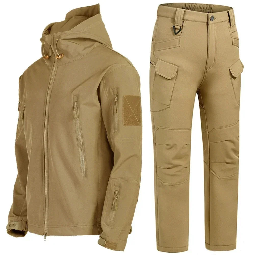 Military-Outdoors.com tactical winter suit waterproof jacket and pants in tan color