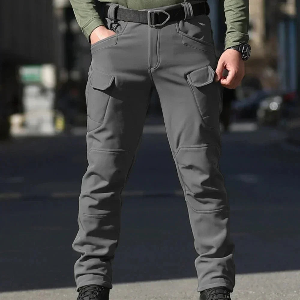 Military-Outdoors.com tactical winter suit waterproof gray pants with multiple pockets and black belt