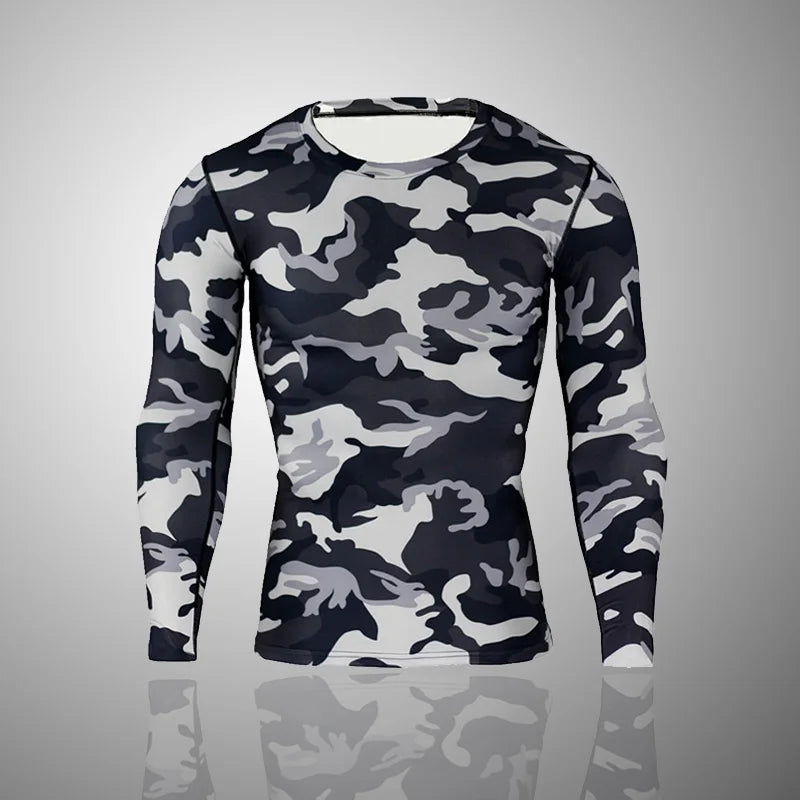 Military-Outdoors Tight Camo Top for Outdoor Activities T Shirt Long
