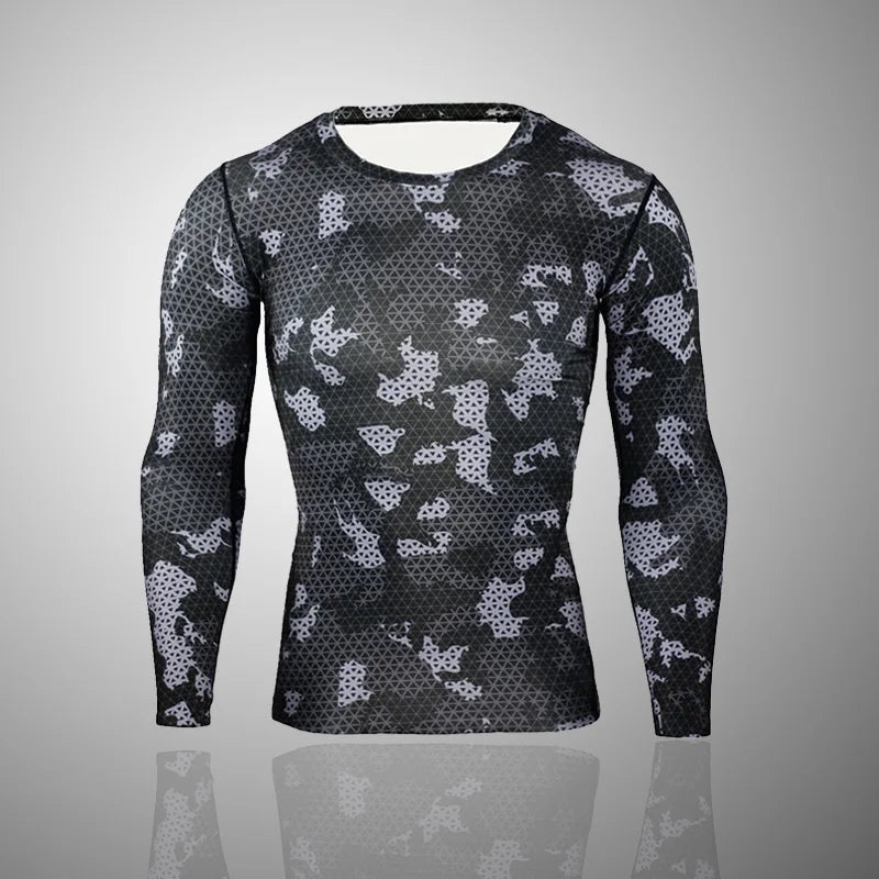 Military-Outdoors Tight Camo Top for Outdoor Activities T Shirt Long