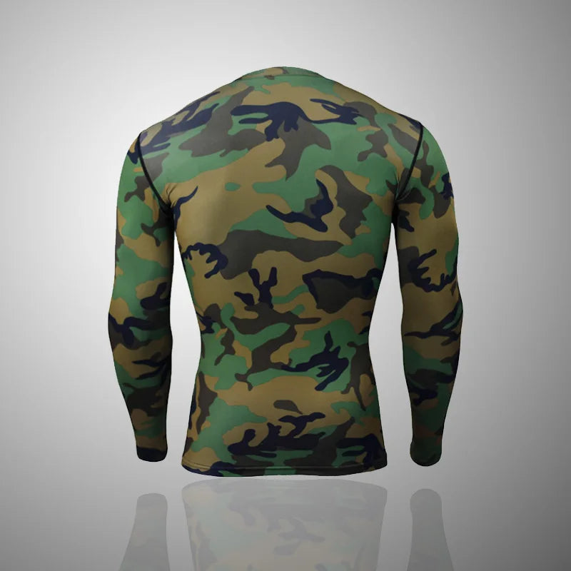 Military-Outdoors Tight Camo Top for Outdoor Activities T Shirt Long