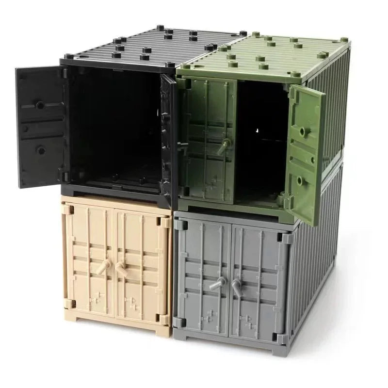 MOC Military Container WW2 War Base - DIY Kit Toys