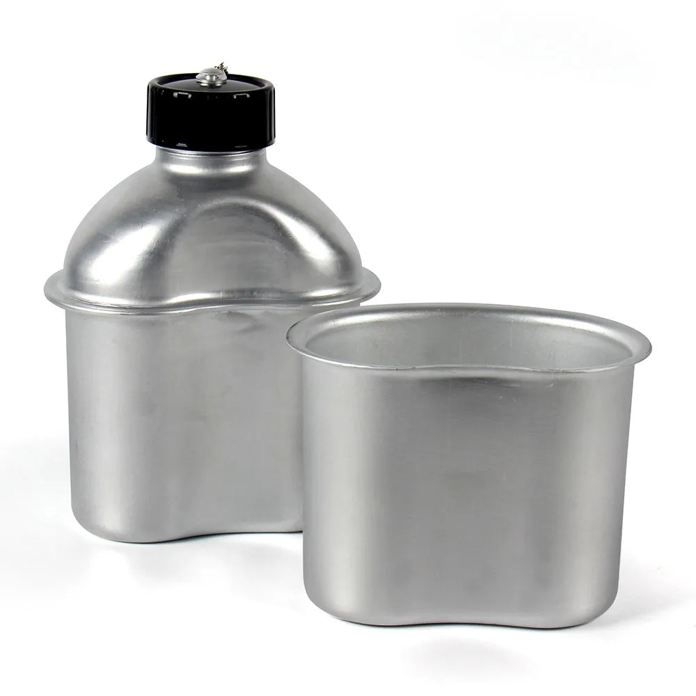Replica WW2 US 1.0L Dining Plate with Cup Cover Set 3-in-1 CH18507 - Silvery CHINA Replica