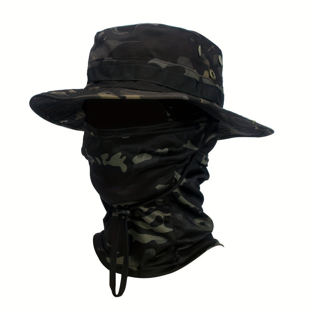 2pcs/set Camo Boonie Hat And Balaclava Face Mask