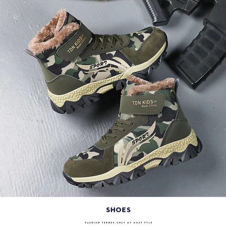 Winter Children's Camouflage Plush Sneaker