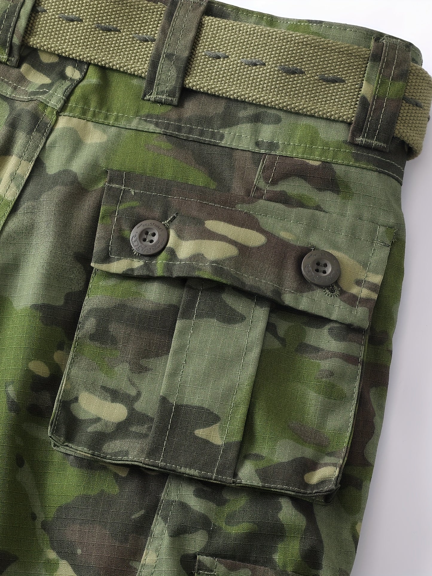 Camouflage Pants With Multiple Flap Pockets