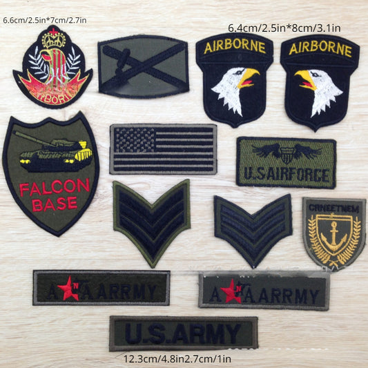 Military Badge For Clothes, Hats, Garment (13pcs)