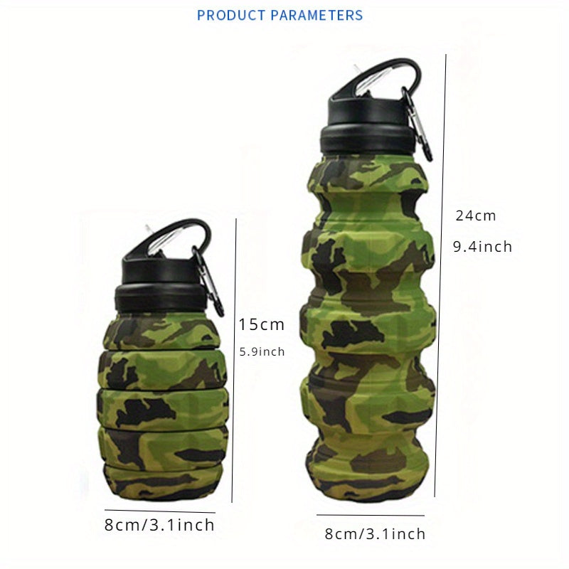 Collapsible Grenade-Shaped Silicone Water Bottle