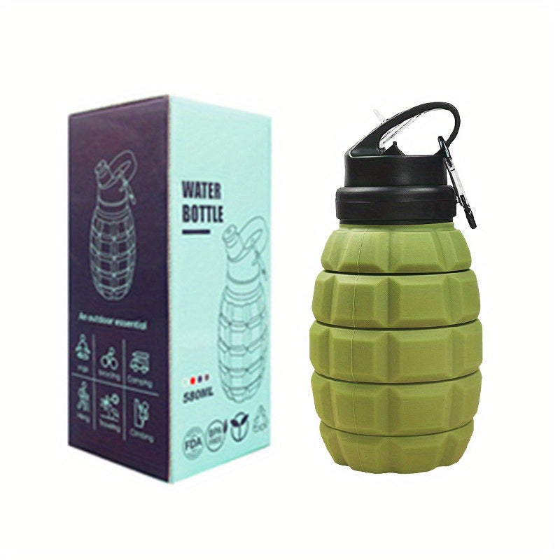 Collapsible Grenade-Shaped Silicone Water Bottle