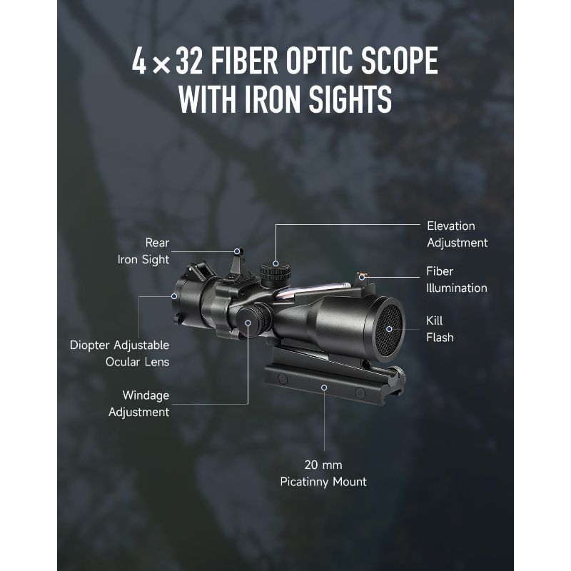 4x32 Prism Scope with Fiber Sight