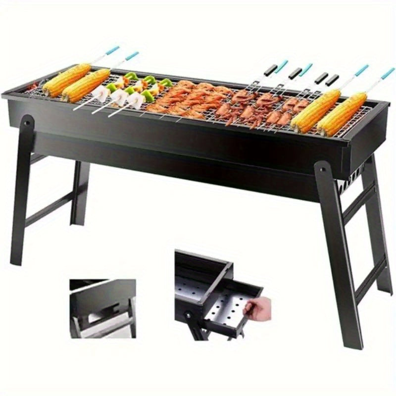 Portable Charcoal Barbecue Grill Set