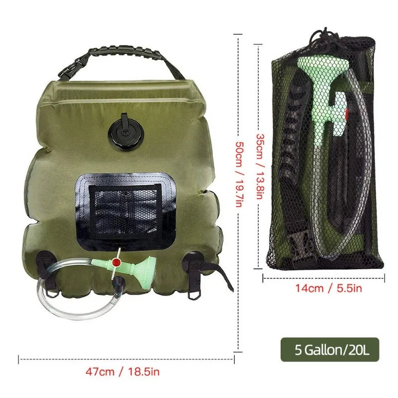 20L Outdoor Solar Heating Shower Bag with Hose