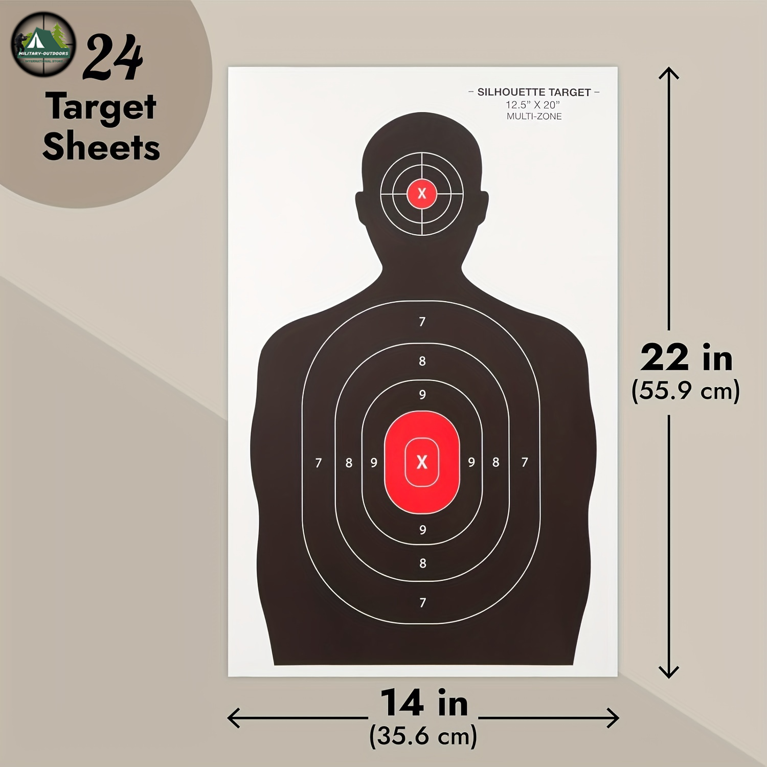 24 Pack Silhouette Shooting Paper Targets