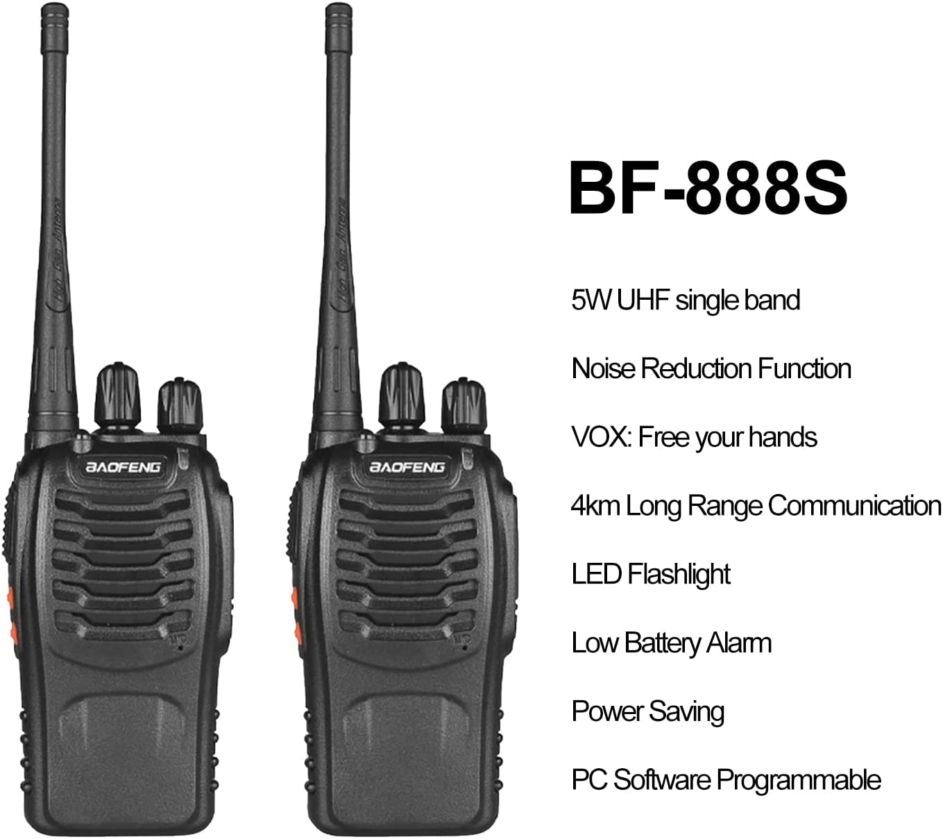 2PCS BAOFENG BF-888S UHF 400-480MHz Two Way Radio