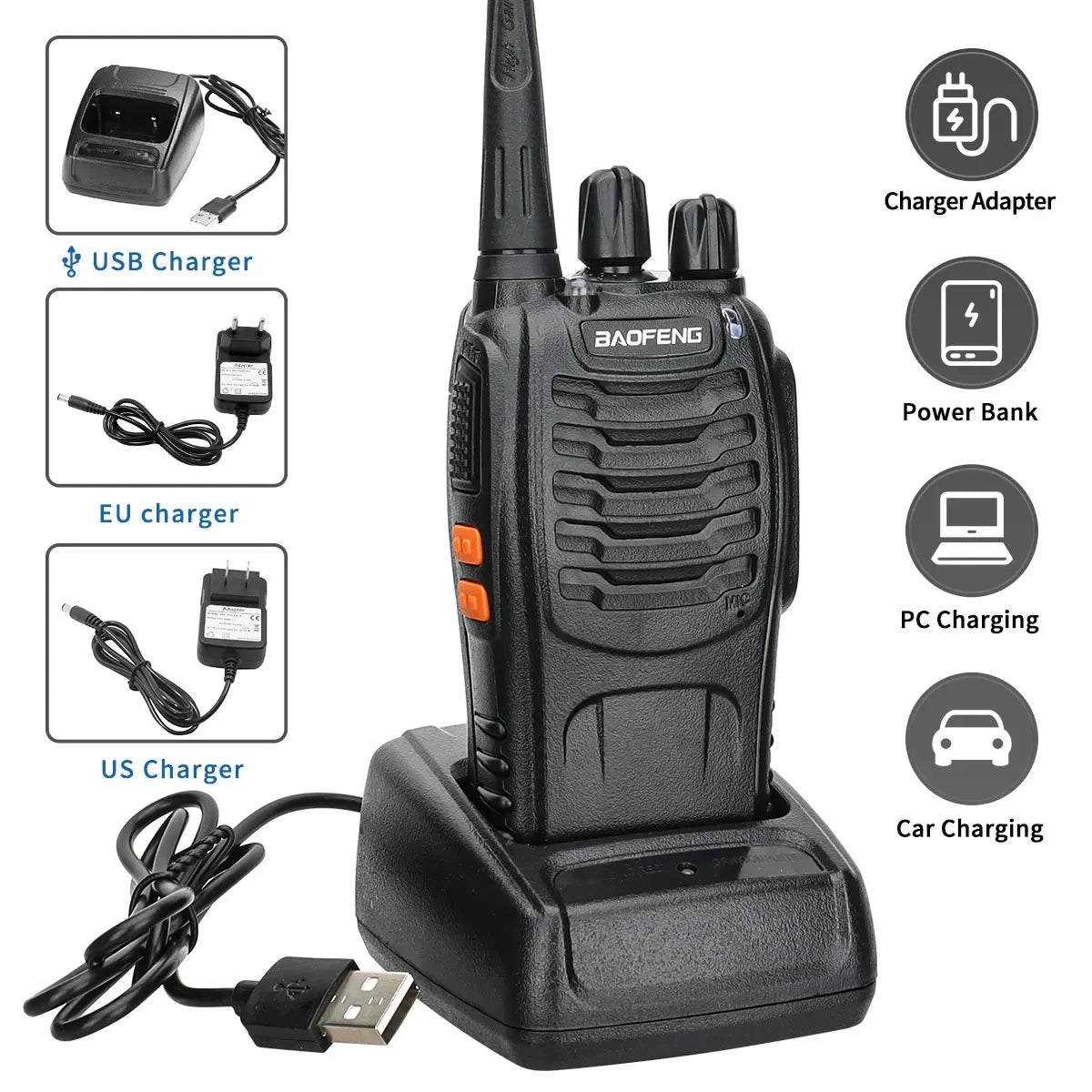 2 or 4 PCS Baofeng BF-888S 12W Walkie Talkie