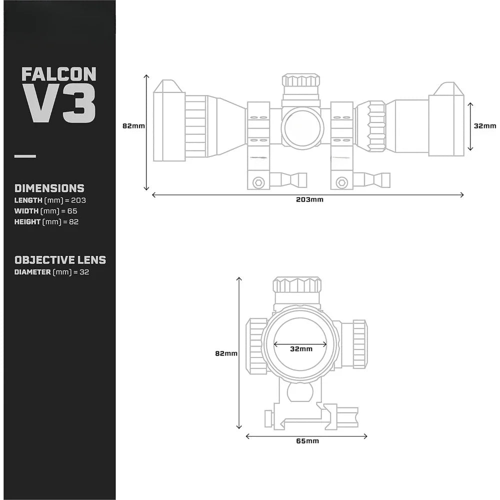 3-9x32mm Rifle Scope with QD Mounts