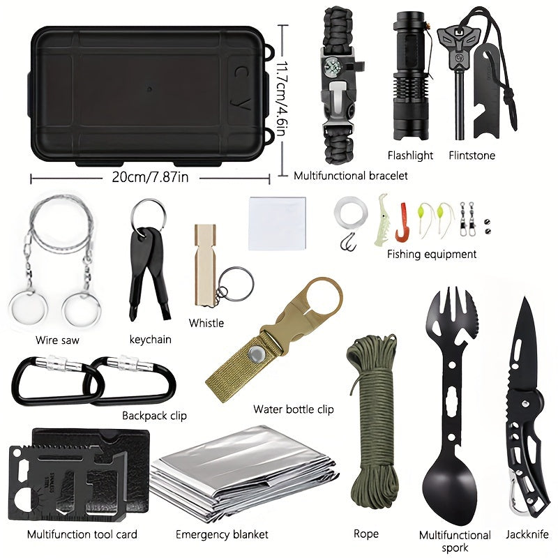 31-in-1 Compact Survival Kit for Safe Outdoor Adventures