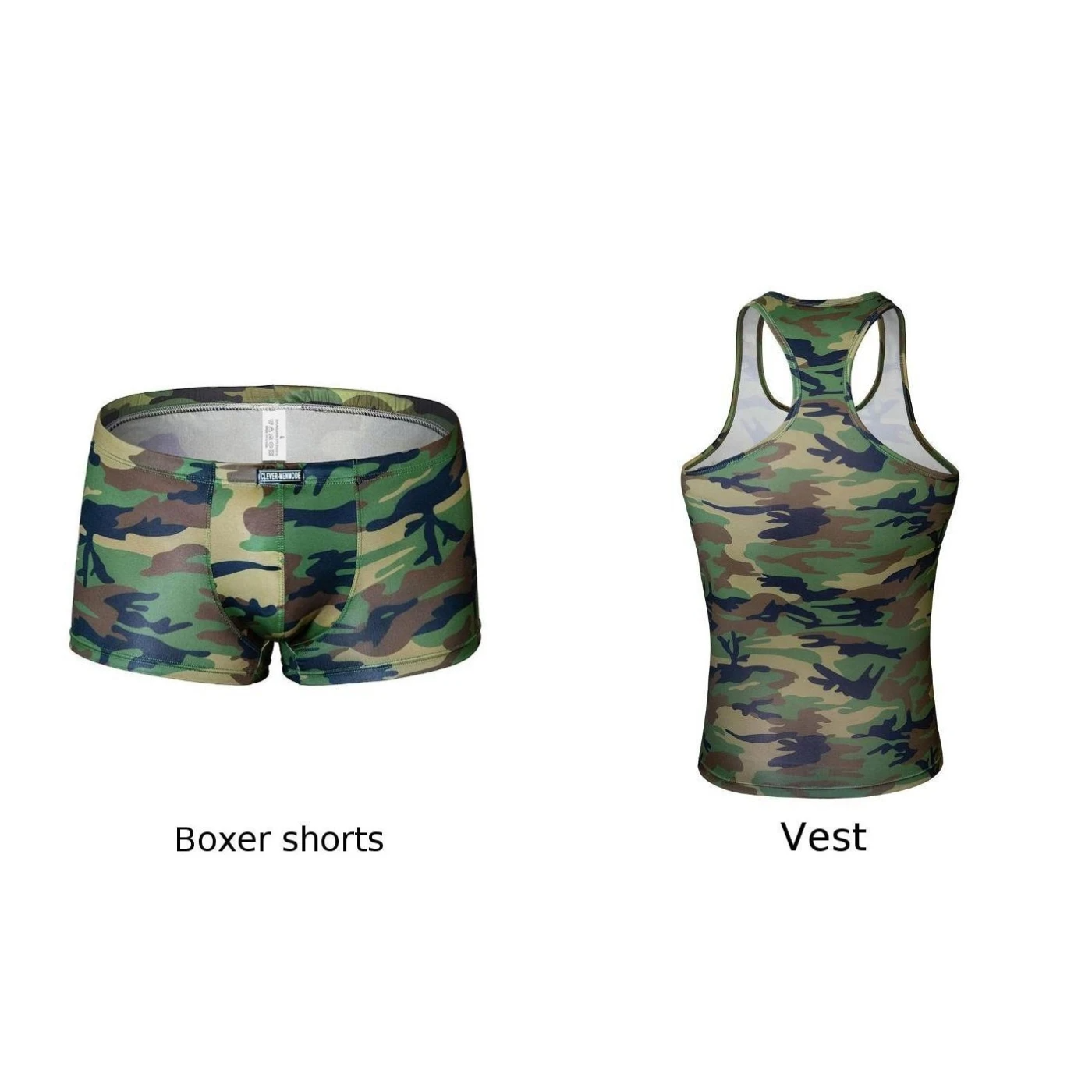 Men's Underwear Vest and Low Waist Trunks