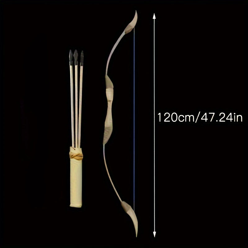 Vintage Bamboo Wooden Bow and Arrow Set