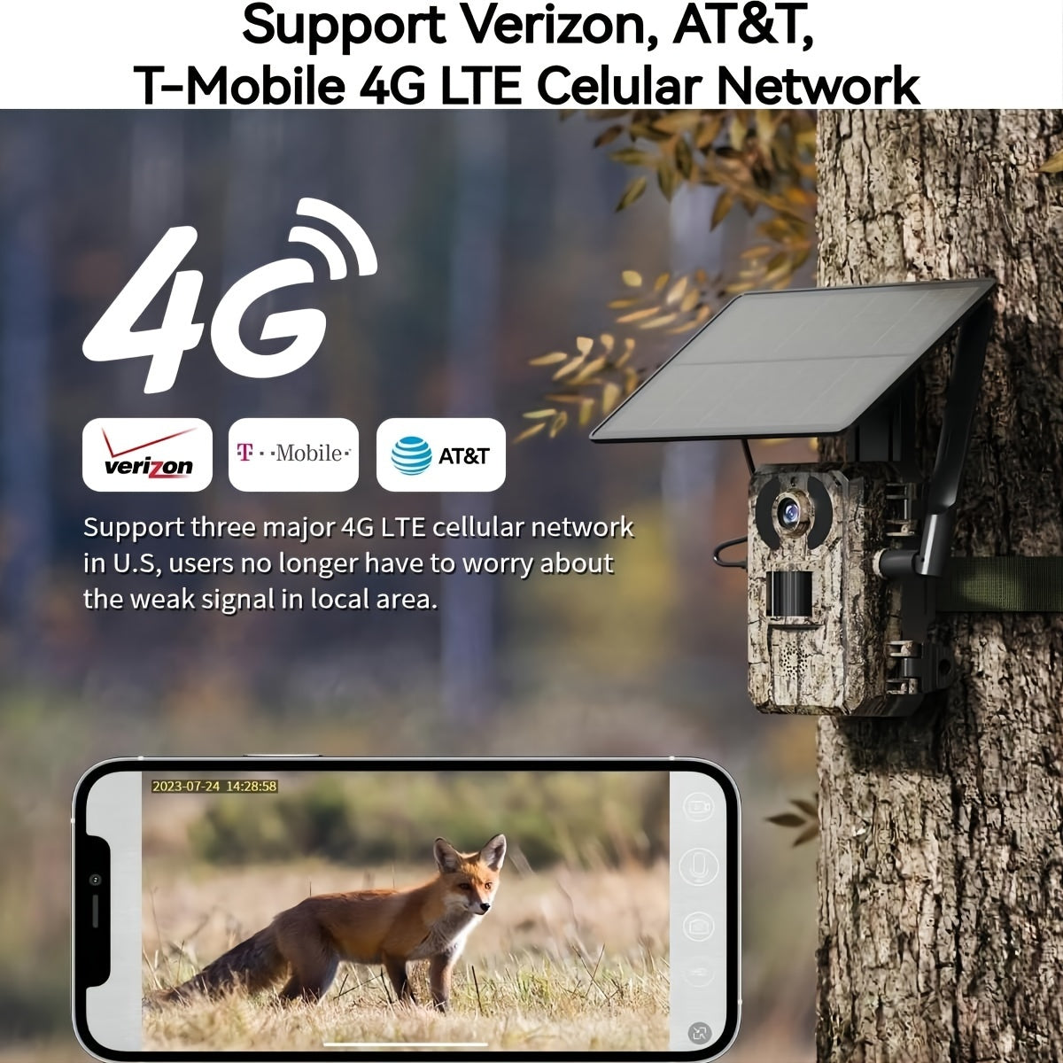 3G-4G LTE Cellular Trail Camera With Real-time Viewing