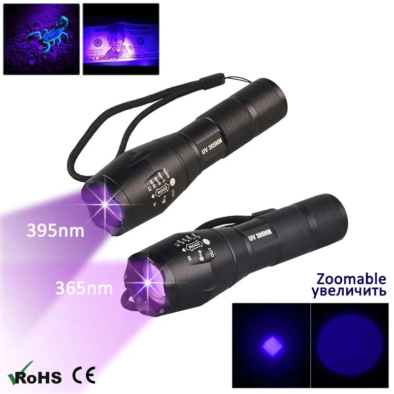 3W Zoomable UV Military Grade Flashlight