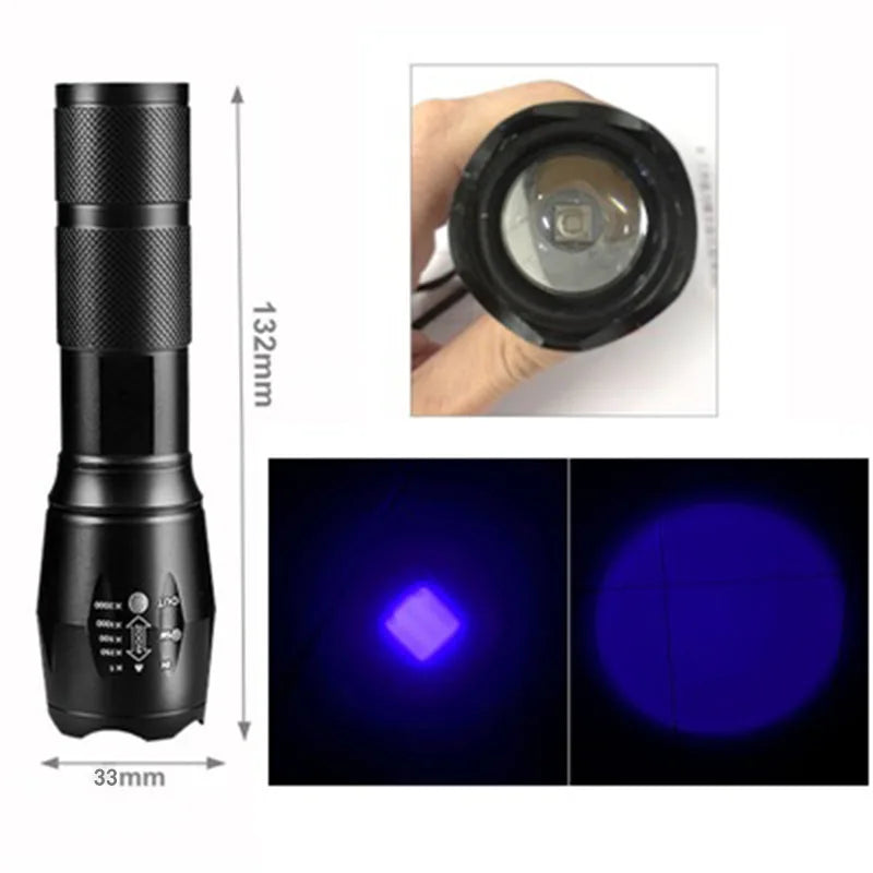 3W Zoomable UV Military Grade Flashlight