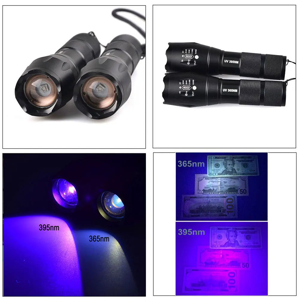 3W Zoomable UV Military Grade Flashlight