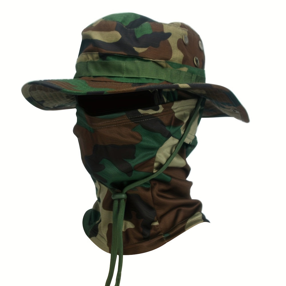 2pcs/set Camo Boonie Hat And Balaclava Face Mask