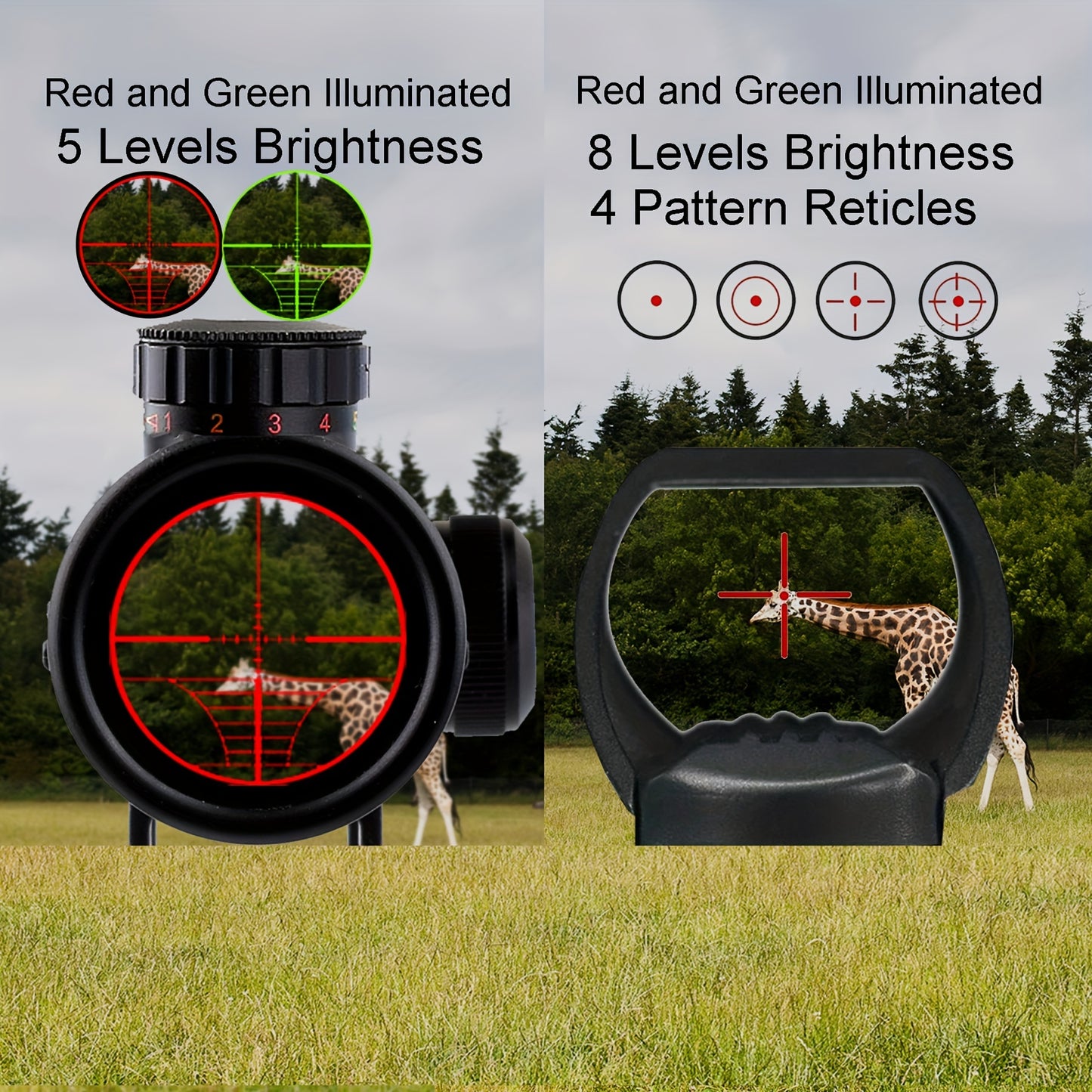 4-in-1 Rifle Scope Combo - 3-9x32mm Scope Red Dot Sight Laser and Slot Riser